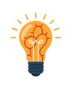 Cartoon Light Bulb Glowing Idea Bright Innovation Concept Isolated Royalty Free Stock Photo