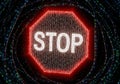 Stop Sign Data Breach Binary Code, Cybersecurity Alert, Digital Security Concept Royalty Free Stock Photo