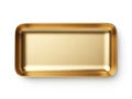 Gold colored tray isolated on white background Royalty Free Stock Photo