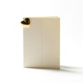 Gold heart shaped bookmark on notebook - isolated on white background Royalty Free Stock Photo