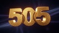 Golden 505 number isolated on white background Royalty Free Stock Photo