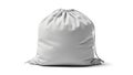 Gray drawstring bag isolated on white background Royalty Free Stock Photo