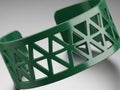 Green geometric cuff bracelet isolated on white background Royalty Free Stock Photo