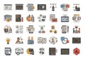 Collection of various computer and technology icons in a grid layout Royalty Free Stock Photo