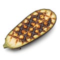 Grilled eggplant half isolated on white background Royalty Free Stock Photo