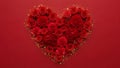 Heart-shaped arrangement of red flowers Royalty Free Stock Photo