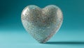 Sparkling Heart-Shaped Object on Blue Background Royalty Free Stock Photo