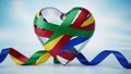 Heart-shaped object with colorful ribbons Royalty Free Stock Photo