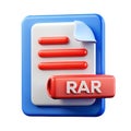 A 3d rendered illustration of a rar file icon for data compression and archiving Royalty Free Stock Photo