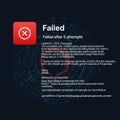 Failed attempts notification icon isolated on white background Royalty Free Stock Photo