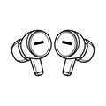 Wireless earbuds icon isolated on white background Royalty Free Stock Photo