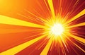 Bright explosion of light with radiant yellow and orange streaks creating Royalty Free Stock Photo