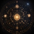 A sacred geometry star map. Royalty Free Stock Photo