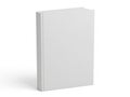 A large, rectangular, white, blank book standing upright against a white background Royalty Free Stock Photo