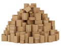 Stack of cardboard boxes isolated on white background Royalty Free Stock Photo