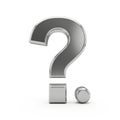 A large metallic question mark with a smaller sphere beside it Royalty Free Stock Photo