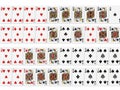 Playing cards layout isolated on white background Royalty Free Stock Photo