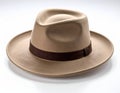 Light Brown Fedora Hat with Dark Ribbon Royalty Free Stock Photo
