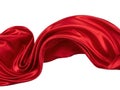 Rich red silk fabric drape isolated on white background Royalty Free Stock Photo