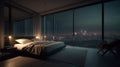 Honeymoon Suite with Panoramic City View During Sunset