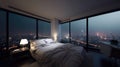 Honeymoon Suite with Panoramic City View During Sunset