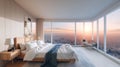 Honeymoon Suite with Panoramic City View During Sunset