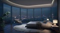 Honeymoon Suite with Panoramic City View During Sunset