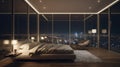 Honeymoon Suite with Panoramic City View During Sunset