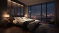 Honeymoon Suite with Panoramic City View During Sunset