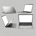 Macbook laptop in various angles isolated on white background isolated on white background Royalty Free Stock Photo