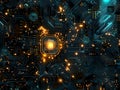 Abstract Techno Circuitry Digital Futuristic Background Design Concept Illustration Royalty Free Stock Photo
