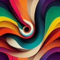 Psychedelic swirls and curves, bright colors and fluid lines to create a groovy, psychedelic pattern Generative AI, illustration