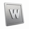 Metallic Letter W with Shiny Finish Suitable for Branding and Design Projects on Transparent Background Royalty Free Stock Photo