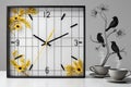 The image features a meticulously crafted wall clock, set against a pristine white backdrop. Royalty Free Stock Photo