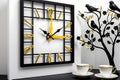 The image features a meticulously crafted wall clock, set against a pristine white backdrop. Royalty Free Stock Photo