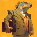 Professional Dinosaur: Business Iguanodon Illustration