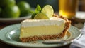 Key Lime Pie with Graham Cracker Crust and Whipped Cream Topping Royalty Free Stock Photo