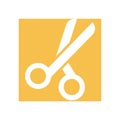 ic Scissors Design in Yellow Square Vector for Craft and Design Projects