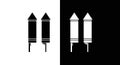 Firework Rocket Icons - Black and White Silhouette Royalty Free Stock Photo