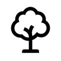 Simple Black Tree Icon on White Background for Design Elements Royalty Free Stock Photo