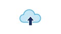 Cloud storage upload icon with upward arrow symbolizing data transfer and digital file management in technology Royalty Free Stock Photo
