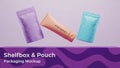Shelfbox and pouch packaging mockup Royalty Free Stock Photo