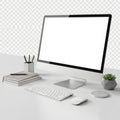 Modern computer setup isolated on white background isolated on white background Royalty Free Stock Photo