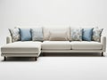 Modern sectional sofa with decorative pillows Royalty Free Stock Photo