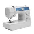 Modern sewing machine with blue and white design Royalty Free Stock Photo