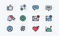 Social Media Interface Icons Set â Like, Share, Comment, Notification & Analytics Royalty Free Stock Photo