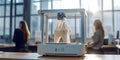 Modern 3D Printer in Bright Workspace Royalty Free Stock Photo