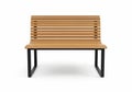 Modern wooden bench with metal legs Royalty Free Stock Photo