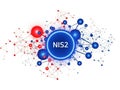 Nis2 network concept isolated on white background Royalty Free Stock Photo