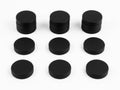 Nine black circular objects isolated on white background Royalty Free Stock Photo